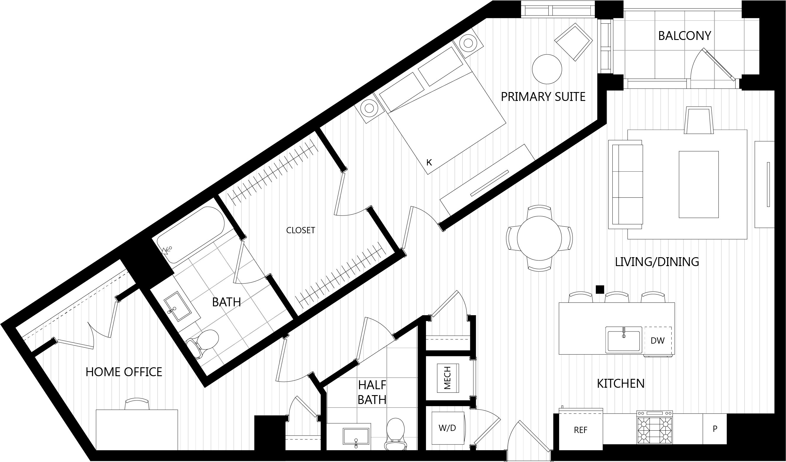 Floor plan of a Residences at Mazza luxury apartment in DC